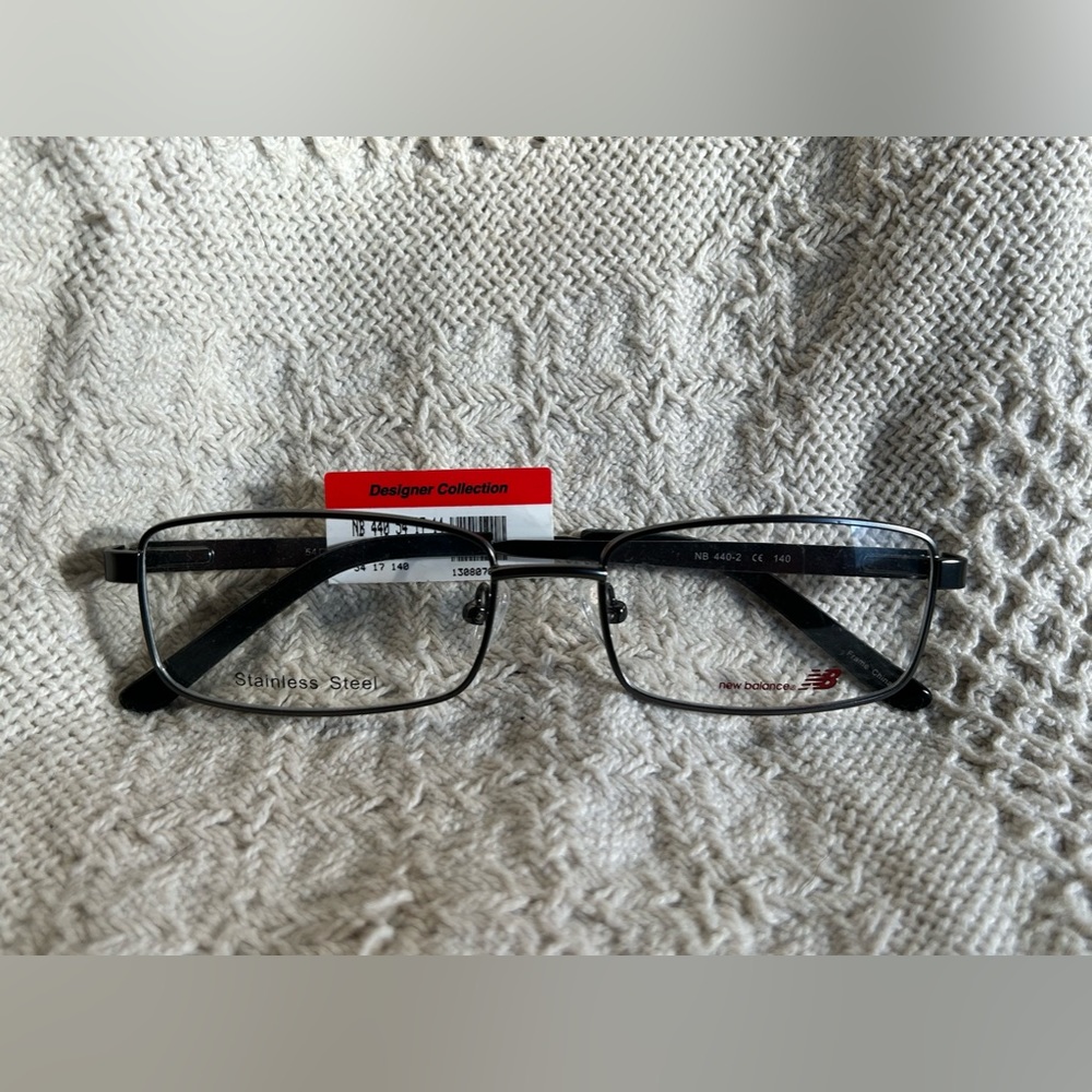 NB New Balance metal eye glasses, eyeglass frame. New, demo lens w Spring hinge